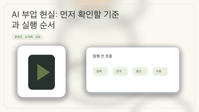 AI 부업 현실: 먼저 확인할 기준과 실행 순서 대표 이미지