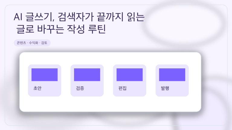 AI 글쓰기, 검색자가 끝까지 읽는 글로 바꾸는 작성 루틴 대표 이미지