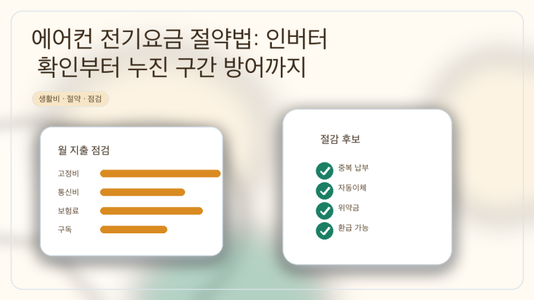 에어컨 전기요금 절약법: 인버터 확인부터 누진 구간 방어까지 대표 이미지