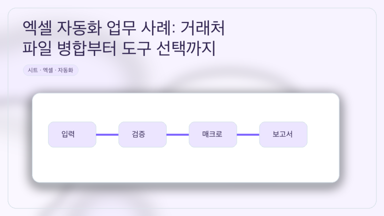 엑셀 자동화 업무 사례: 거래처 파일 병합부터 도구 선택까지 대표 이미지