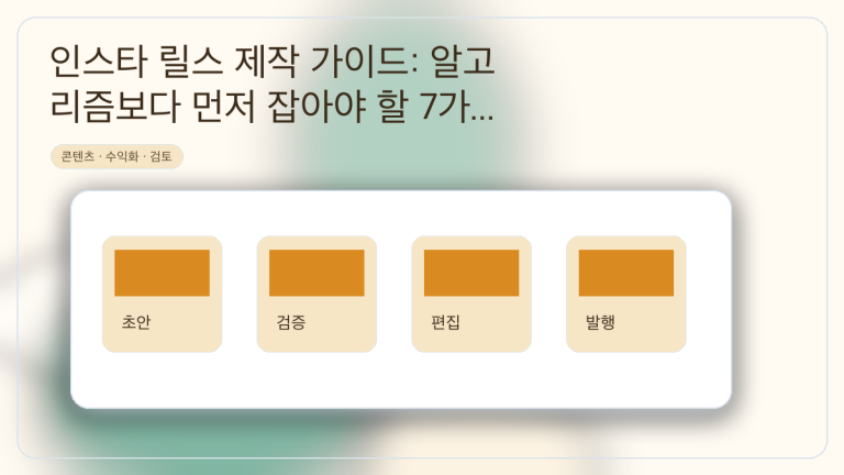 인스타 릴스 제작 가이드: 알고리즘보다 먼저 잡아야 할 7가지 기준 대표 이미지