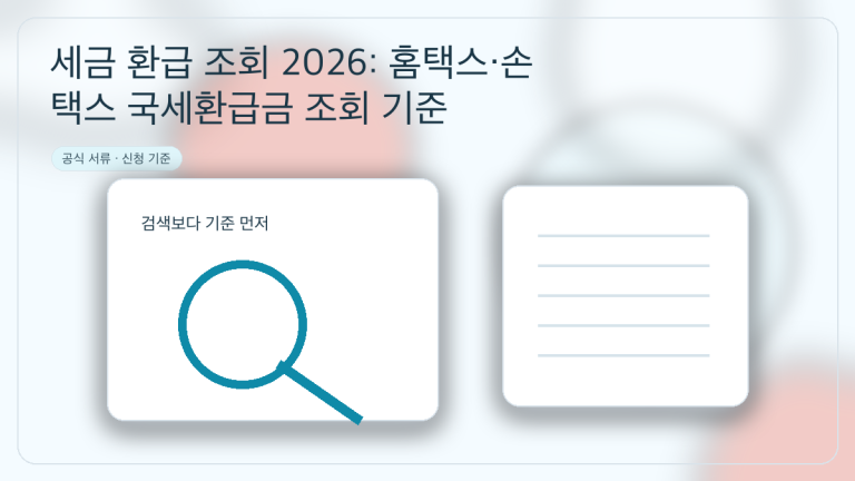세금 환급 조회 2026: 홈택스·손택스 국세환급금 조회 기준 대표 이미지