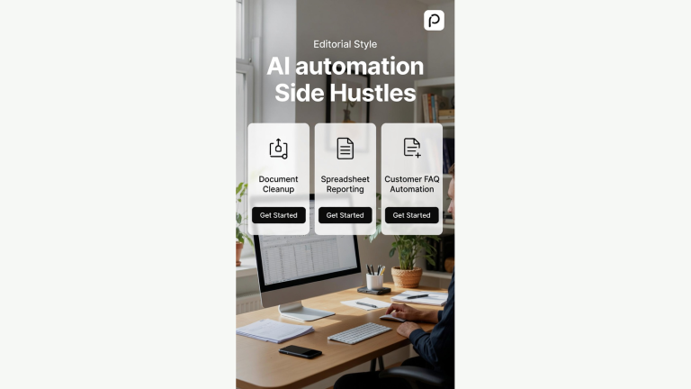 AI 자동화 부업을 문서 정리, 스프레드시트 리포트, 고객 FAQ 자동화로 나눈 업무 흐름