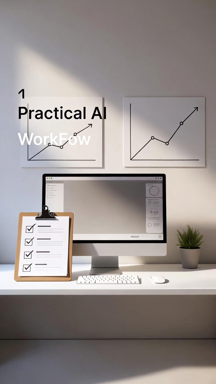 AI 툴 추천 전에 먼저 정해야 할 4가지 선택 기준 주제를 설명하는 AI 자동화 업무 흐름 이미지